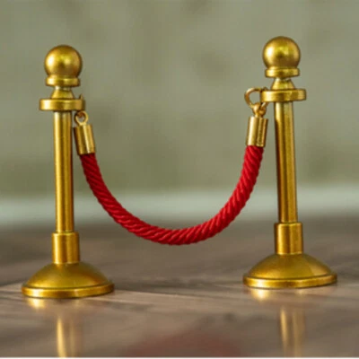 1:12 Scale Dollhouse Miniature Guardrail Rope Pole Welcome Bar Metal Vintage - Image 1 of 4