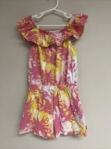Nautica Romper One Piece Floral Girls Size 7 Cotton Summer - Picture 1 of 6