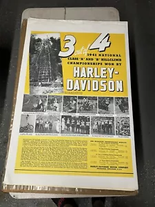 Original Vintage Harley Davidson Poster motorcycle advertising - Picture 1 of 1