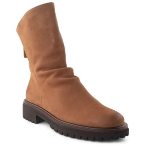 $500 PAUL GREEN NOBU Zip-Up Ankle Boot Brown Nubuck, Slouchy Platform 9.5, 7 UK - Picture 1 of 10
