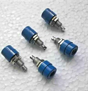 (10 PCS) CONECTOR BANANA DE PRUEBA HEMBRA MONTAJE EN PANEL 32 A 60 V AZUL - Imagen 1 de 1