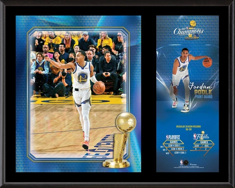 Jordan Poole Golden State Warriors 12x15 2022 Finals Champ Plaque Cover