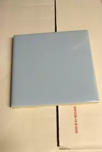 1 Wall Tile Mosaic USA 4-3/8" Sq. Gloss Baby Blue Ceramic 1950 MCM Retro Vintage - Picture 1 of 16