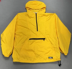 Vintage L.L. Bean Womens XL Yellow Anarok Hooded Windbreaker Packable Gorpcore - Picture 1 of 12