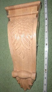 Unfinished Large Oak Corbel 5-1/2" W x 2-1/2" deep x 13-1/2" long Grape theme - Picture 1 of 4