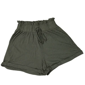 Liv & Lottie Paperbag Waist Short Shorts Elastic High Waist Ribbed Knit Black XS - Picture 1 of 13