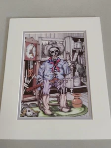 Skeleton Cowboy Print Frame Is 17" x 14" - Picture 1 of 4