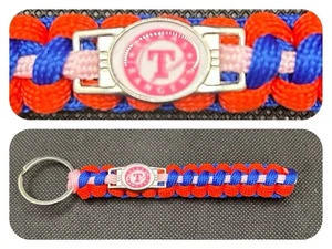 Texas Rangers (Pink) Inspired Paracord/Survival Keychain - Picture 1 of 1
