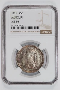 1921 MISSOURI COMMEMORATIVE HALF DOLLAR NGC MS64 - Picture 1 of 2