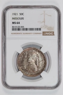 1921 MISSOURI COMMEMORATIVE HALF DOLLAR NGC MS64 - Image 1 of 2