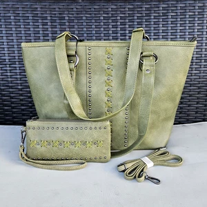 American Bling Concealed Carry Purse Wallet Criss Cross Lacing Western Bag Green - Picture 1 of 14