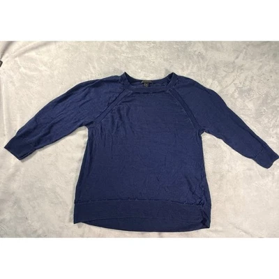 Suéter Pullover J Crew Azul Marino Lino Cuello Redondo Manga Raglán Para Mujer Mediano Foto 1 de 4