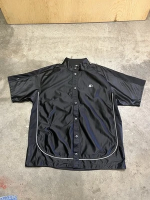 Vintage Starter Baseball Button Up Shirt Men’s Large Black Short Sleeve - Image 1 of 4