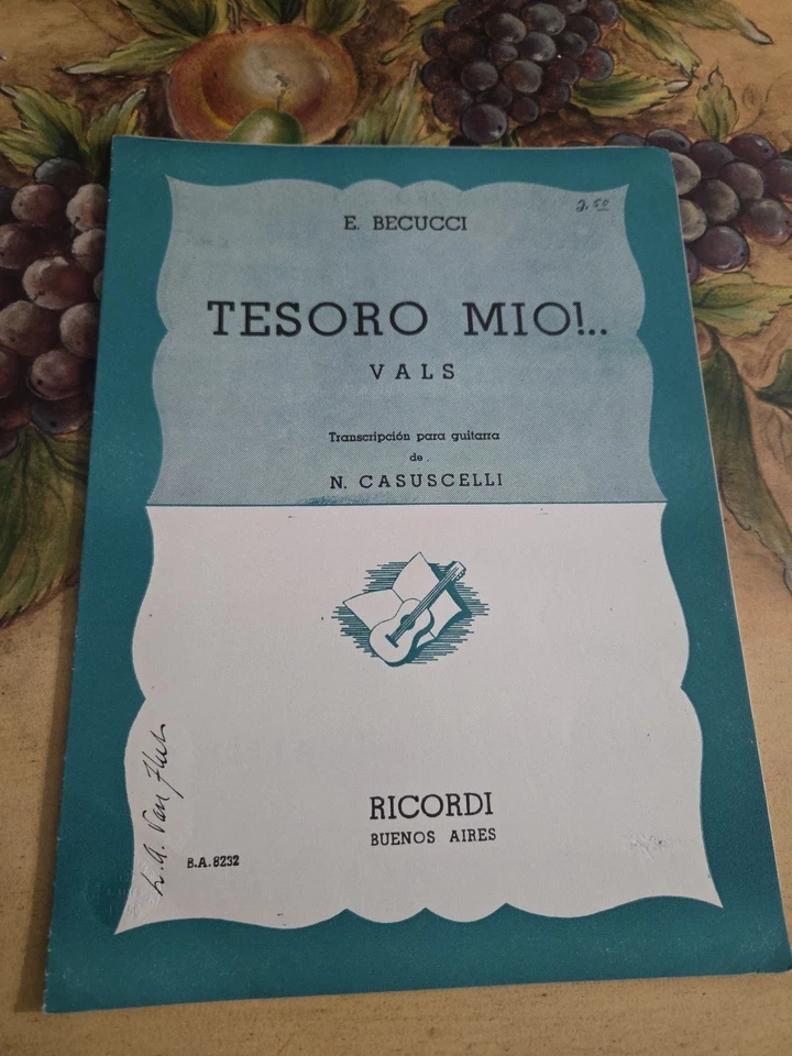 E.Becucci Tesoro Mio для классической гитары чрезвычайно редкая ноты - Изображение 1 из 2