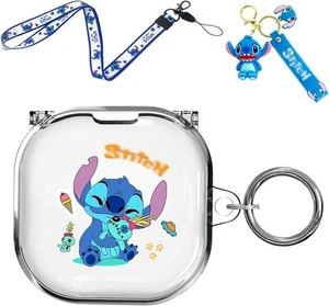 Kompatybilny z Samsung Galaxy Buds2 Pro & Buds Live Cute Case, A-Blue Stitch - Zdjęcie 1 z 6