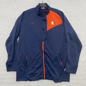 Nike Team Illinois Fighting Illini XL Full Zip Jacket Blue Dri Fit NWOT - Picture 1 of 21