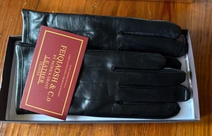 FEIQIAOSH Brand Women's Leather Lambskin Gloves SIZE L /Lining 100% Cashmere NIB - Picture 1 of 9