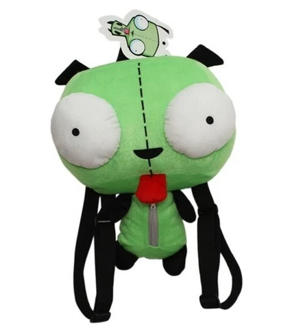 Green Alien Invader Zim Robot Gir Stuffed Plush Backpack Bag 14 Inch Teen Gift Cover