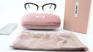 MIU MIU Glasses Frame Model VMU 53O 50-24 140 1AB 1O1 Black Gold Lady + OVP - Picture 1 of 11