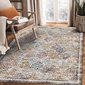 4' x 6' Washable Area Rug - Low Pile Soft Vintage Indoor Rug for Living, Dining - Picture 1 of 12