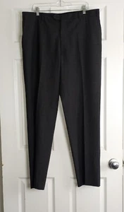 Armani Collezioni Charcoal Gray Flat Front Wool Blend Dress Pants Slacks 38x33 - Picture 1 of 6