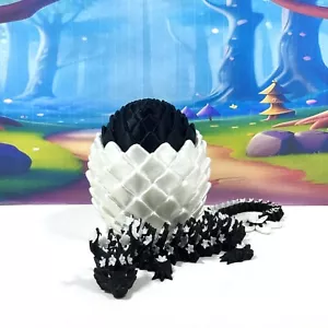 3D Printed Dragon with Egg, Articulated Cherry Blossom Dragon, Fidget ADHD Toy - Picture 1 of 4