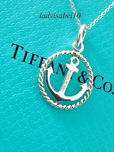 Tiffany & Co Twist Anker Kreis Charm Anhänger 16" Halskette Sterlingsilber mit Box - Bild 1 von 9