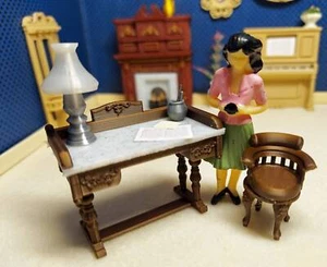 Half (1:24) Scale Dollhouse antique writing desk with free chair available in - Picture 1 of 10