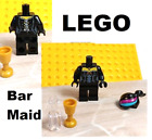 LEGO Czarny gorset Tułów Spodnie Bar Pokojówka GOTYCKA Butelka do włosów i szkło DODAJ GŁOWĘ