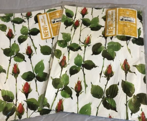 NOS Vtg 2 Pk Wrapping Paper Roses American Greetings 8.33 Sq Ft Ea craft scrap - Picture 1 of 4