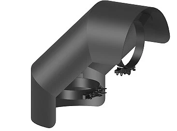 JEREMIAS Strahlungsschutz FERRO Bogen 90° stehend Ø 150 mm, lackiert gußgrau