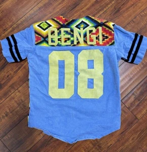 Bengi Jeans Co Snap Denim Baseball Jersey Shirt Size Small - Picture 1 of 5