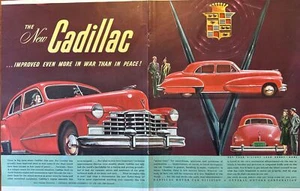 VINTAGE 1945 Cadillac 2 Seiten mittig gefaltet DRUCK AD - Bild 1 von 1