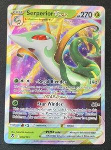 Serperior VSTAR 008/195 Silver Tempest Ultra Rare Holo Pokemon TCG Card NM - Picture 1 of 2
