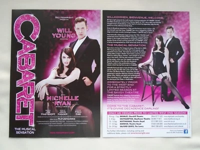 CABARET Live theatre event Will Young & Michelle Ryan 2012 UK Tour Promo flyers