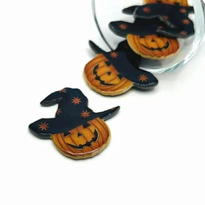 Cionondoli 1, 4 o 20 pz Jack o' Lanterna zucca con cappello da strega-BK1579 - Foto 1 di 5