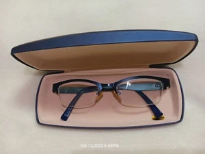 Eve Darcy Eyeglass Frame (Blue) Half Rim 1/2 metal 48-19-135 Eyewear - Imagen 1 de 10