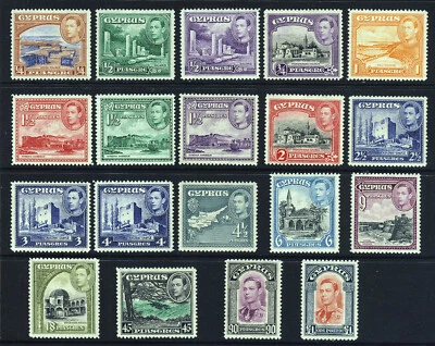 Chipre Rey Jorge VI 1938-51 El conjunto pictórico completo SG 151 a SG 163 COMO NUEVO Foto 1 de 2
