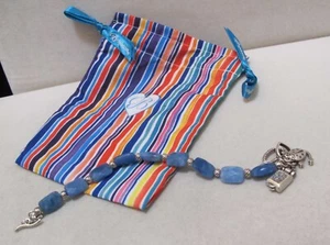 BRIGHTON "Glück" Charms Cluster blau Quarz Knebelarmband 7,5" mit Etui - Bild 1 von 14