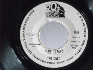 The Cult,29th Century Fox 636,"Here I Stand",US,7" 45,PROMO,1967 garage rock,M- - Picture 1 of 2