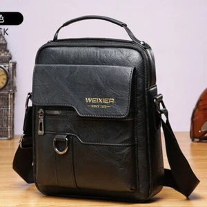 Men's Handbag Shoulder Bag Leather Business Briefcase Crossbody Casual Fashion G - Picture 1 of 13