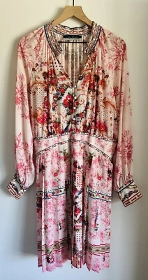 Dalia MacPhee Women's Multicolored Floral Long Sleeve Flowy Dress Button Front L - Image 1 of 4