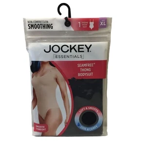 JOCKEY Ladies XL Non-Compression Smoothing Thong Bodysuit Black Seamfree - Picture 1 of 2