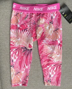 NWT Nike Girl's Dri Fit Capris Laser Fuchsia Pink 6 - Picture 1 of 4