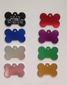 Custom Engraved Pet ID Tags (Small Bones) - Picture 1 of 2