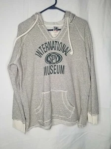 International Spy Museum Washington DC Gray Striped Hoodie XLarge - Picture 1 of 5
