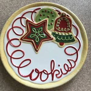 Fitz and Floyd SUGAR COATED CHRISTMAS Cookies Plate 9” - Picture 1 of 2