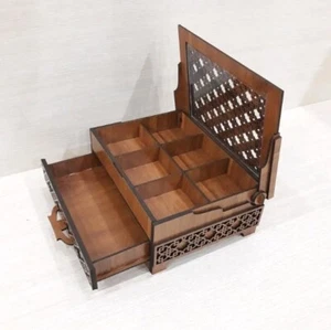Elegante Portagioie in Legno, Organizzatore Premium - 21,2x15,9x9 cm - Foto 1 di 7