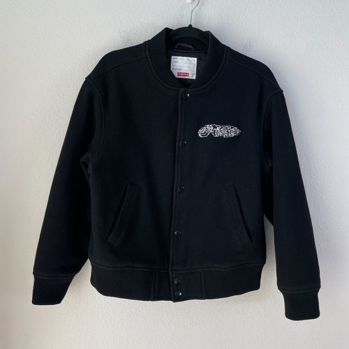 Giacca Supreme Adulto Piccola Nera Logo Delta Varsity Lana Streetwear