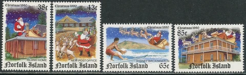 NORFOLK ISLAND Sc#491-494 1990 Christmas Complete Set OG Mint NH Cover